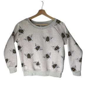 L.A. Soul Sweatshirt Womens Small Bumble Bee Graphic Heather Grey Fleece Raglan